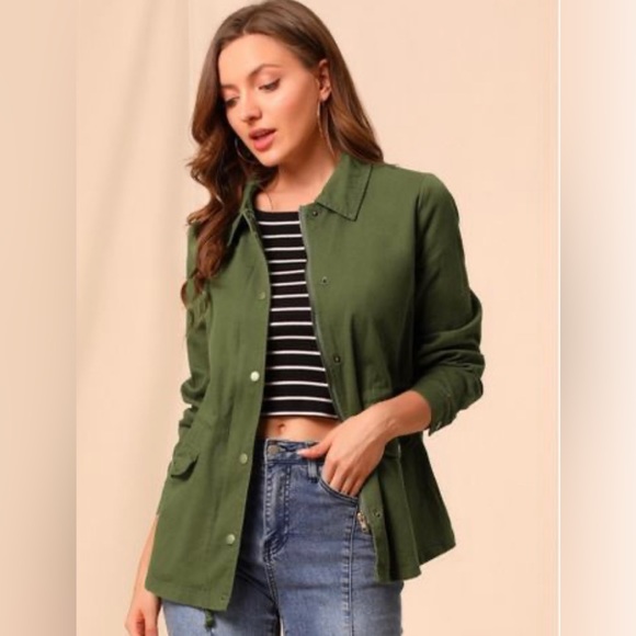 Allegra K Women's Drawstring Waist
Flap Pockets Lightweight Utility
Jacket XL - Picture 2 of 6